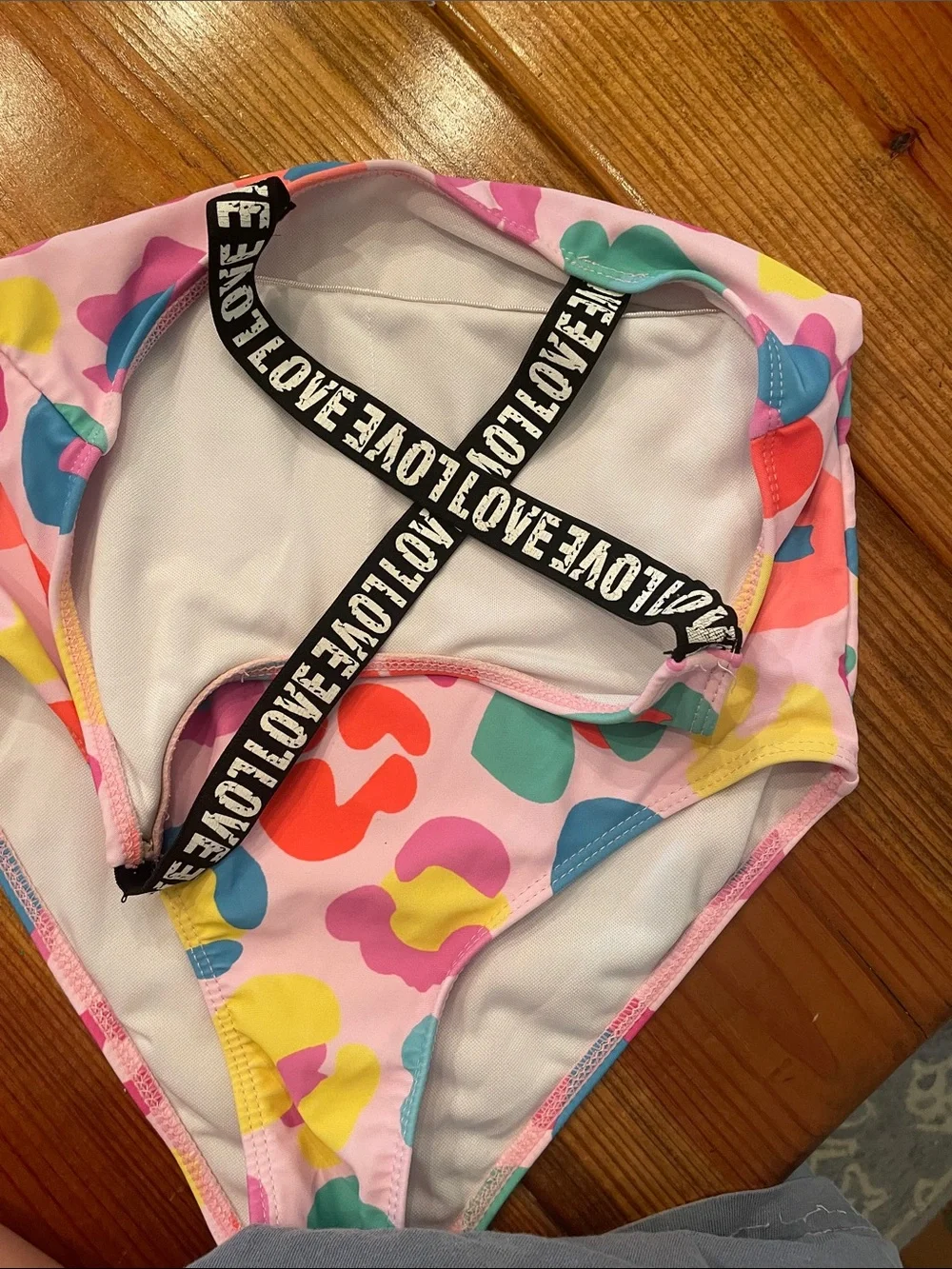 Kids Multicolor Leopard Print One-Piece Swimsuit - Pink